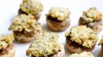 Pesto Hummus Stuffed Mushrooms Pesto Hummus Stuffed Mushrooms