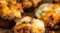 Cheeseburger Stuffed Mushrooms Recipe Cheeseburger Stuffed Mushrooms Recipe