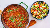 Eritrean Inspired Chili & Salad with Injera Eritrean Inspired Chili & Salad with Injera
