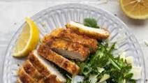 Crispy Pork Milanese with Lemon Arugula Crispy Pork Milanese with Lemon Arugula