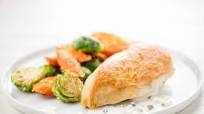 Creamy Piccata Chicken with cheesy roasted Brussels sprouts and carrots Creamy Piccata Chicken with cheesy roasted Brussels sprouts and carrots