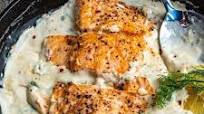 SALMON WITH LEMON CREAM SAUCE SALMON WITH LEMON CREAM SAUCE