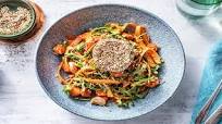 Za'atar-Crusted Goat Cheese with a Farro, Arugula, and Carrot Salad Za'atar-Crusted Goat Cheese with a Farro, Arugula, and Carrot Salad