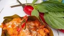 Hor Mok Pla Salmon - Steamed Salmon Curry With Coconut Milk Hor Mok Pla Salmon - Steamed Salmon Curry With Coconut Milk