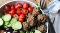Mediterranean Bowls with Pork Meatballs Mediterranean Bowls with Pork Meatballs
