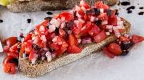 Olive, Tomato and Red Onion Bruschetta Olive, Tomato and Red Onion Bruschetta