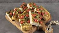 Cherry tomato and basil focaccia Cherry tomato and basil focaccia
