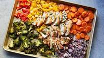 Sheet-Pan Chicken and Rainbow Vegetables Sheet-Pan Chicken and Rainbow Vegetables
