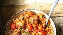 Meatballs in Tomato Sauce with Orzo Meatballs in Tomato Sauce with Orzo