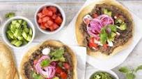 Black bean tostadas with avocado salsa Black bean tostadas with avocado salsa