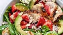 Strawberry Spinach Salad with Chicken and Avocado Strawberry Spinach Salad with Chicken and Avocado