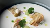 Ajo blanco, dill powder, focaccia croutons Ajo blanco, dill powder, focaccia croutons