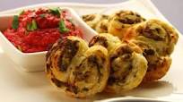 Anchovy palmiers with beetroot hummus Anchovy palmiers with beetroot hummus