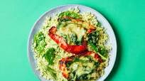 Spanakopita Stuffed Capsicums with Spinach and Dill Couscous Spanakopita Stuffed Capsicums with Spinach and Dill Couscous