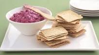 Beetroot Dip with Poppy and Sesame Lavosh Bites Beetroot Dip with Poppy and Sesame Lavosh Bites