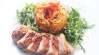 Whole 30 pressure cooked asian style duck with pinapple kimchi cauliflower fried rice Whole 30 pressure cooked asian style duck with pinapple kimchi cauliflower fried rice