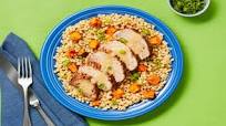 Pork Tenderloin with Creamy Pan Sauce plus Roasted Sweet Potato Couscous Pork Tenderloin with Creamy Pan Sauce plus Roasted Sweet Potato Couscous