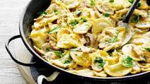 Creamy mushroom and three-cheese ravioli Creamy mushroom and three-cheese ravioli