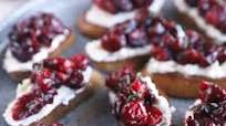 Roasted Cranberry Goat Cheese Crostini Roasted Cranberry Goat Cheese Crostini