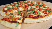 Pizza with Ricotta, Grape Tomatoes, Red Onion, and Fresh Basil Pizza with Ricotta, Grape Tomatoes, Red Onion, and Fresh Basil