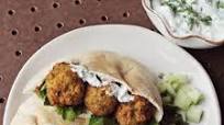 Falafel with Cucumber Dressing Falafel with Cucumber Dressing