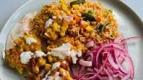 Cauliflower Fritters with Carrot Raita and Veggie Rice Cauliflower Fritters with Carrot Raita and Veggie Rice