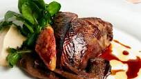 Roast grouse with game chips, watercress and bread sauce Roast grouse with game chips, watercress and bread sauce
