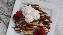 Sweet Waffle Donut w/ Chocolate Sauce Sweet Waffle Donut w/ Chocolate Sauce