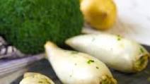 STUFFED SQUID with potatoes and broccoli STUFFED SQUID with potatoes and broccoli