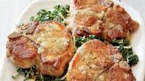Sautéed Pork Chops with Kale Salad Sautéed Pork Chops with Kale Salad