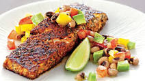 Blackened salmon with salsa Blackened salmon with salsa