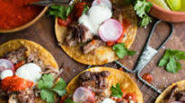 Carnitas Tostadas with Hatch Red Chile Salsa Carnitas Tostadas with Hatch Red Chile Salsa