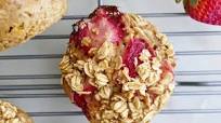 Strawberry Rhubarb Baked Oatmeal Muffins Strawberry Rhubarb Baked Oatmeal Muffins