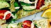 Hummus-Veggie Naan Pizza Hummus-Veggie Naan Pizza