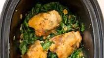 Slow-Cooker Braised Chicken Thighs with Garlicky Spinach for Two Slow-Cooker Braised Chicken Thighs with Garlicky Spinach for Two
