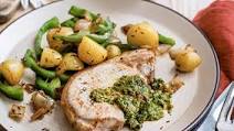 Pork steaks with mojo sauce and Cuban potatoes Pork steaks with mojo sauce and Cuban potatoes
