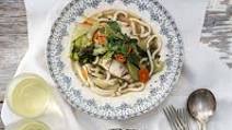 Black Cod Fillets Poached in Five-Spice Broth with Baby Bok Choy and Udon Black Cod Fillets Poached in Five-Spice Broth with Baby Bok Choy and Udon