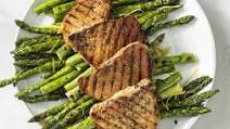 Grilled Pork Chops with Grilled Asparagus Grilled Pork Chops with Grilled Asparagus