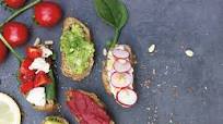 Crostini's met diverse toppings Crostini's met diverse toppings