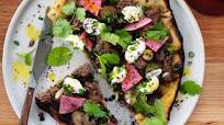 Turkish flatbread with beef and yoghurt Turkish flatbread with beef and yoghurt