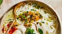 Chicken Soup With Rice Noodles and Scallion Crisp Chicken Soup With Rice Noodles and Scallion Crisp