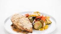 Kroger Health Piccata Chicken with Brussels sprouts, carrots, and oranges Kroger Health Piccata Chicken with Brussels sprouts, carrots, and oranges