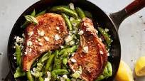 One-Pan Pork Chops With Feta, Snap Peas and Mint One-Pan Pork Chops With Feta, Snap Peas and Mint