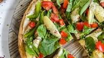 Mediterranean Hummus Pizza without Cheese (+ Multiple Topping Options) Mediterranean Hummus Pizza without Cheese (+ Multiple Topping Options)