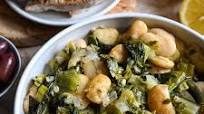 Giant beans (gigantes) with greens Giant beans (gigantes) with greens