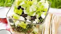 Layered hummus, tabbouleh & feta picnic bowl Layered hummus, tabbouleh & feta picnic bowl